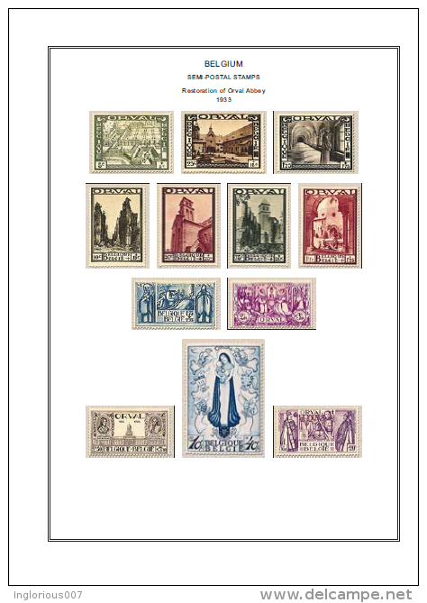 BELGIUM STAMP ALBUM PAGES 1849-2011 (539 Color Illustrated Pages) - Inglese