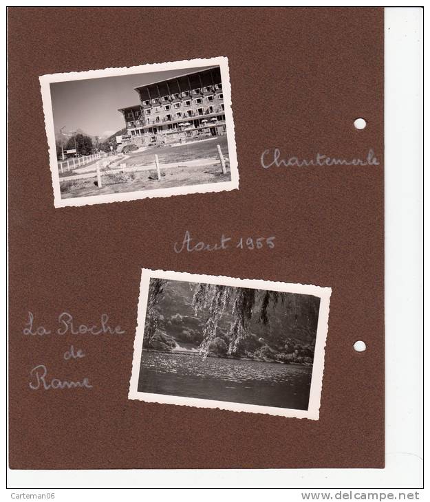 05 - Chantemerle, La Roche De Rame, Serre Chevalier - 4 Photos Collées Sur Carton - Aout 1955 - Autres & Non Classés