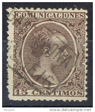 Sello 15 Cts Alfonso XIII Pelon, Carteria II De PUIGREIG (barcelona), Num 219 º - Oblitérés