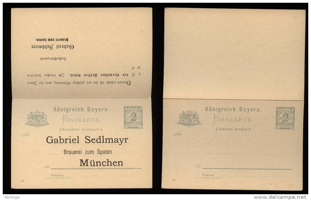 Bayern 1902 München Bier Brauerei Spaten Werbe Ganzsache - Other & Unclassified