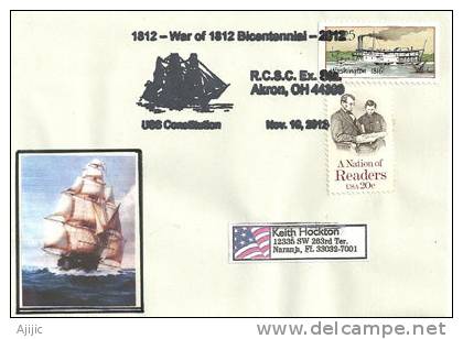 American–Canadian War Of 1812. ( Voilier Trois Mâts Frégate USS Constitution)  Akron. Ohio., Enveloppe Souvenir - Storia Postale