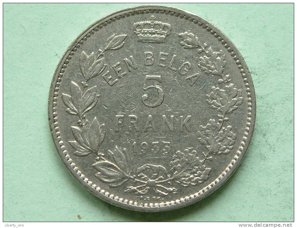 1933 VL - EEN BELGA / 5 FRANK - Morin 389 ( For Grade, Please See Photo ) ! - 5 Francs & 1 Belga