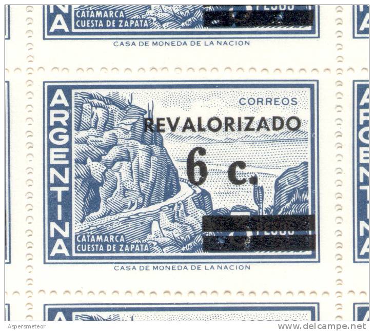 AÑO 1975 ARGENTINA SERIE BASICA CATAMARCA CUESTA DE ZAPATA REVALORIZADA CON SOBRECARGA SURCHARGE MNH TBE - Nuovi