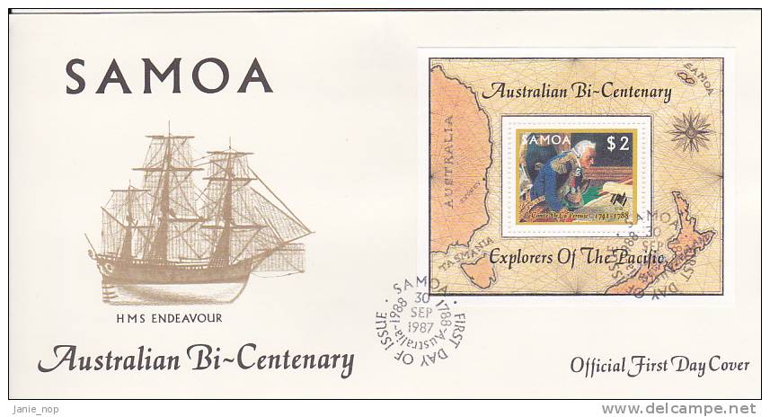 Samoa 1987 Australian Bicentenary Souvenir Sheet FDC - Samoa