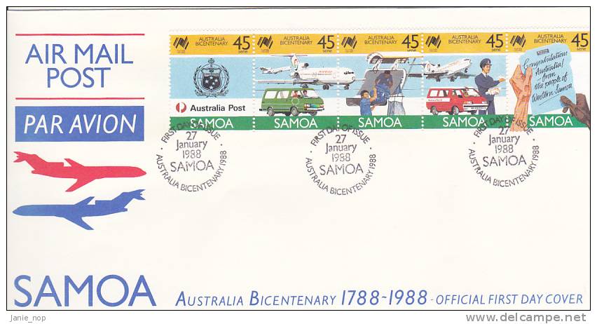 Samoa 1988 Australian Bicentenary FDC - Samoa