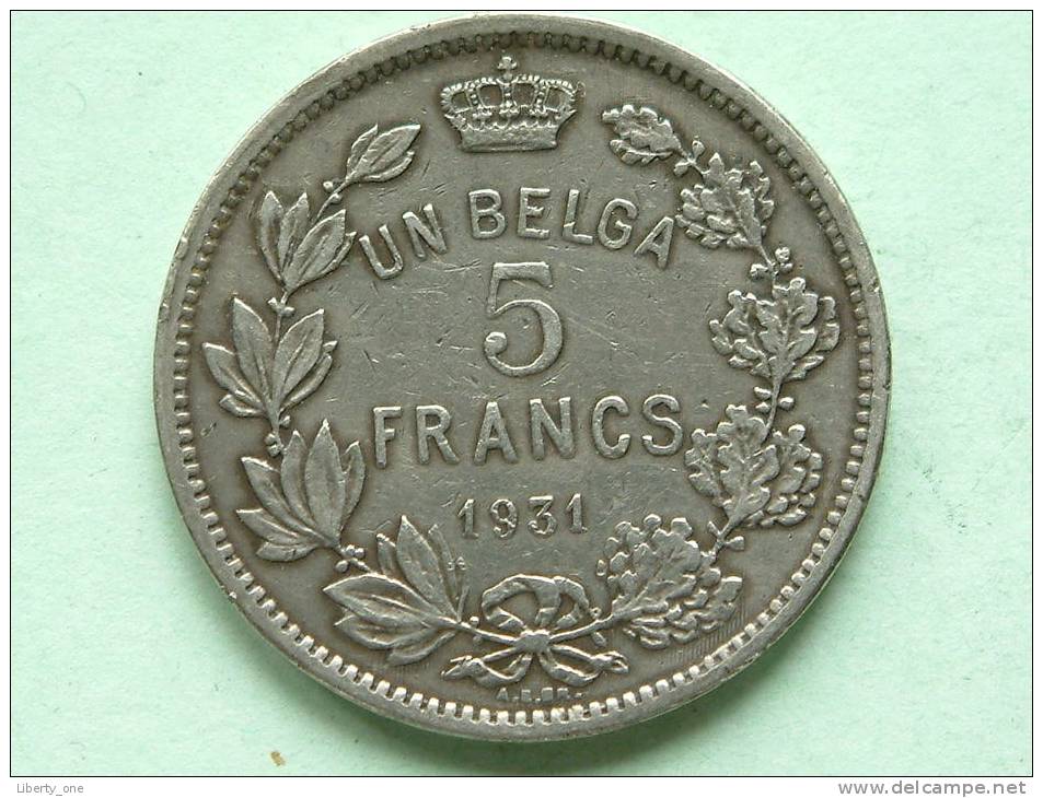 1931 - UN BELGA / 5 FRANCS - Morin 384 ( For Grade, Please See Photo ) ! - 5 Francs & 1 Belga