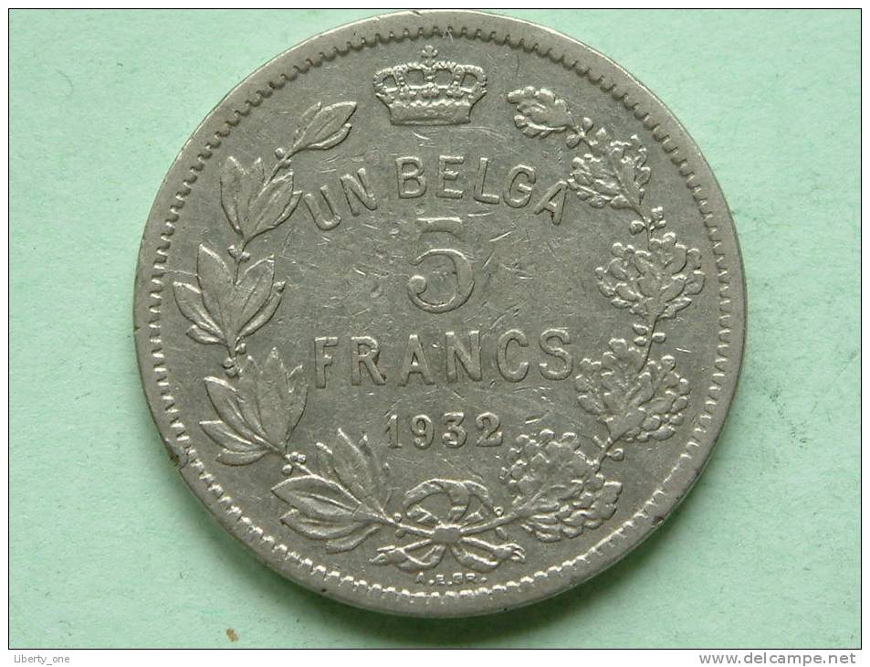 1932 - UN BELGA / 5 FRANCS - Morin 386 ( For Grade, Please See Photo ) ! - 5 Francs & 1 Belga