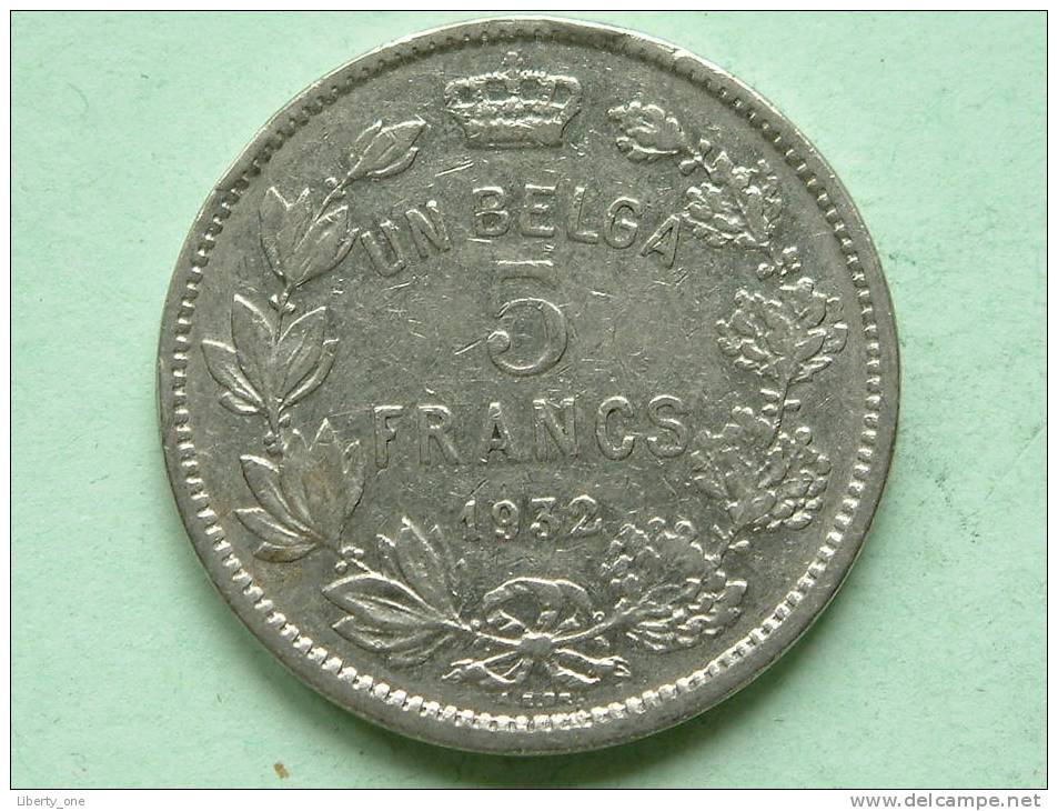 1932 - UN BELGA / 5 FRANCS - Morin 386 ( For Grade, Please See Photo ) ! - 5 Francs & 1 Belga