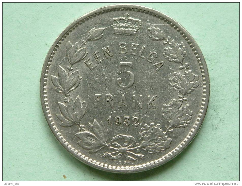 1932 - EEN BELGA / 5 FRANK - Morin 387 ( For Grade, Please See Photo ) ! - 5 Francs & 1 Belga