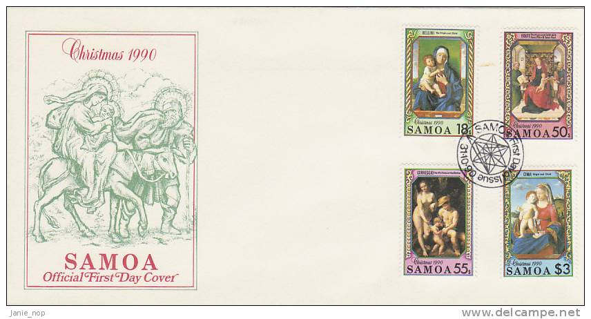 Samoa 1990 Christmas FDC - Samoa (Staat)