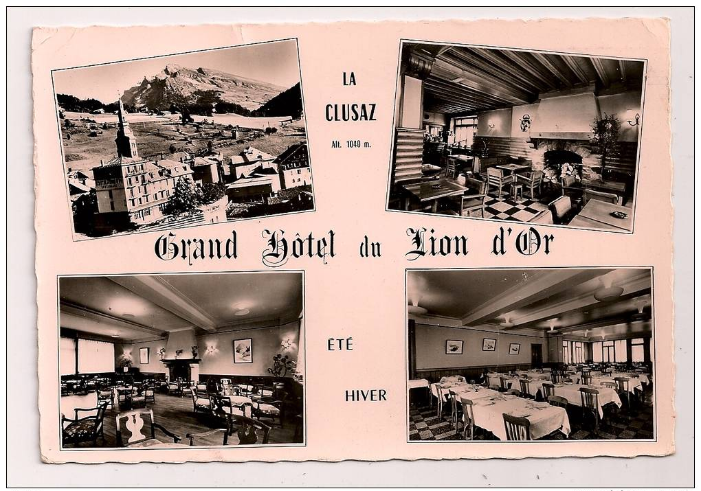 LA CLUSAZ - Grand Hôtel Du Lion D'Or - Gaston Périllat - Propr. - Tél 1 Et 27 - - Format CPM - Dentelée - La Clusaz