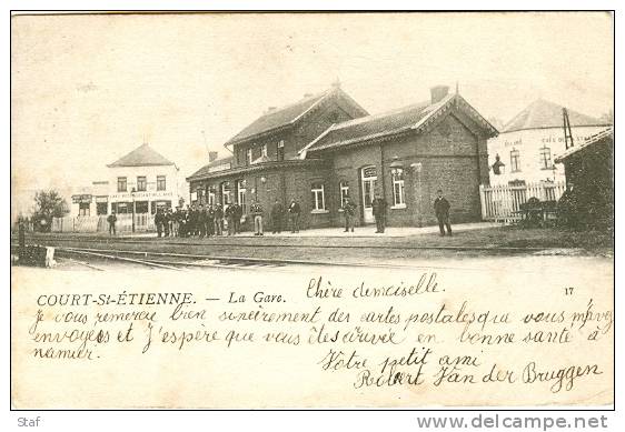 Court-St-Etienne : La Gare : 1903 !!! - Court-Saint-Etienne