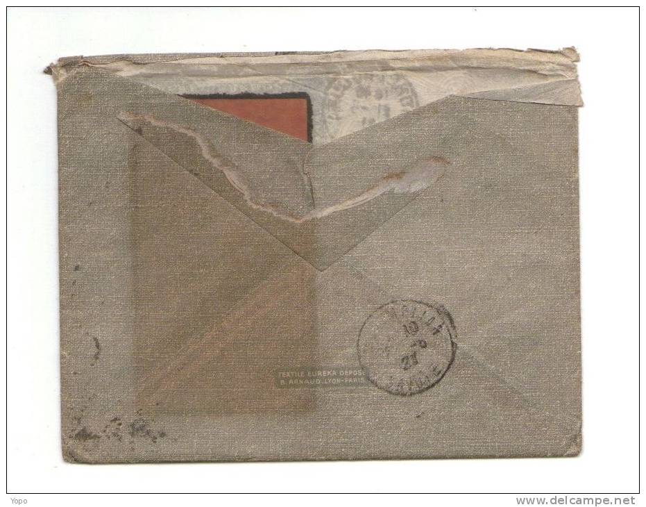 Variété : Timbre N° 140, Jambe Du R De République Incomplet, Sur Lettre à Entête De 1921, Avec 2 Cachets Type A4 Du Jura - Covers & Documents