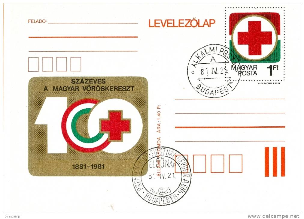 HUNGARY - 1981.Postal Stationery - 100th Anniversary Of Hungarian RED  CROSS FDC 1.!!! Cat.No.304. - Postal Stationery