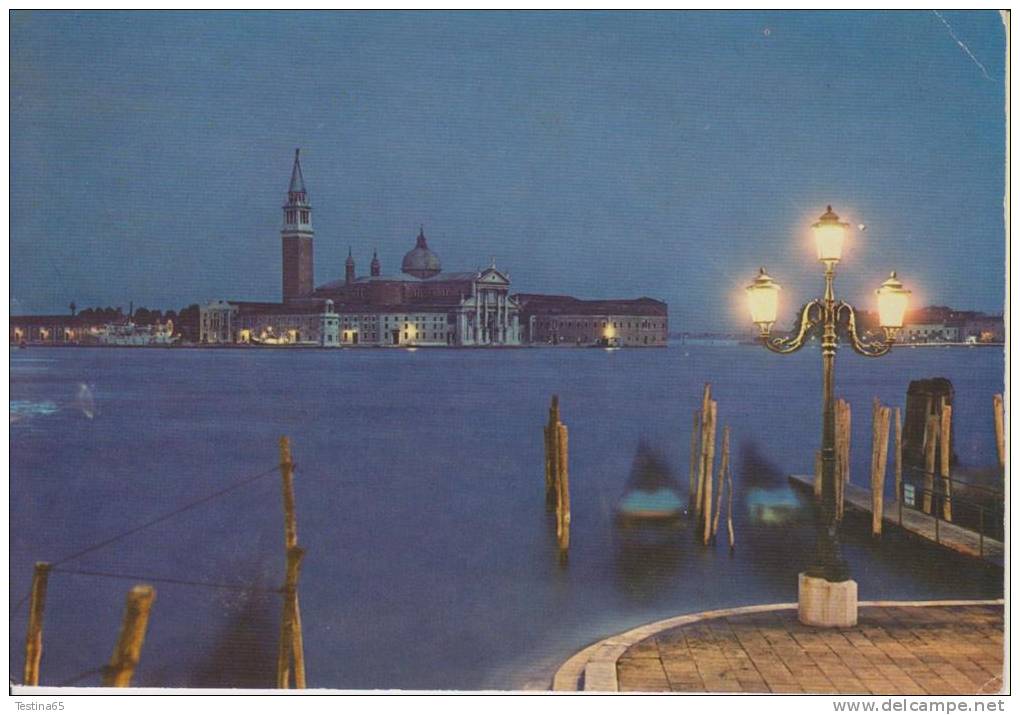 VENEZIA--BACINO SAN MARCO--ISOLA DI SAN GIORGIO--NOTTURNO--FG--SCRITTA 1985 - Venezia