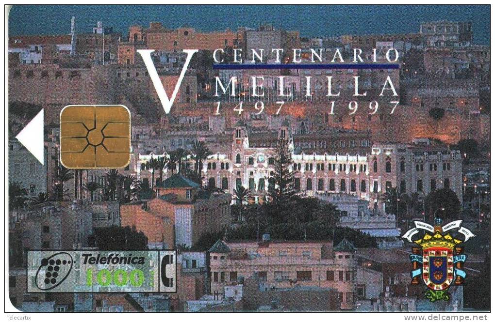 Télécarte  Téléfonica 1000PTA  V Centenario MELILLA 08/97  Vide TTB état **** - Collezioni