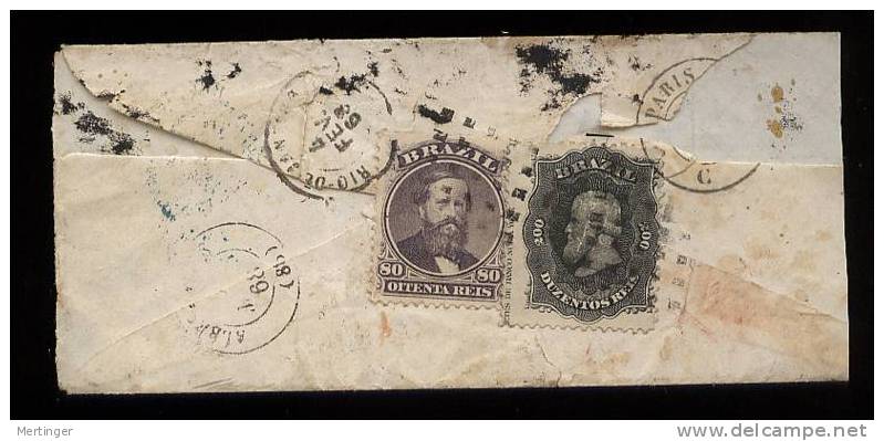 Brazil Brasilien 1868 Cover VALENCA To FRANCE 280R Rate - Storia Postale