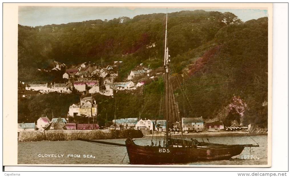 CARTE PHOTO CLOVELLY FROM SEA - Clovelly