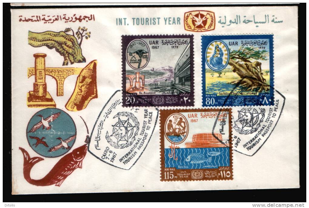 EGYPT / 1967 / INTL. TOURIST YEAR / EGYPTOLOGY / 2 FDCS - Lettres & Documents