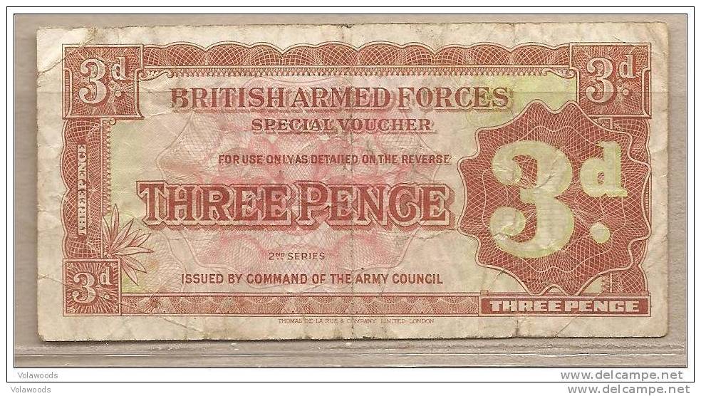 Forze Armate Britanniche - Banconota Circolata Da 3 Pence - 2° Serie - 1946 - Forze Armate Britanniche & Docuementi Speciali