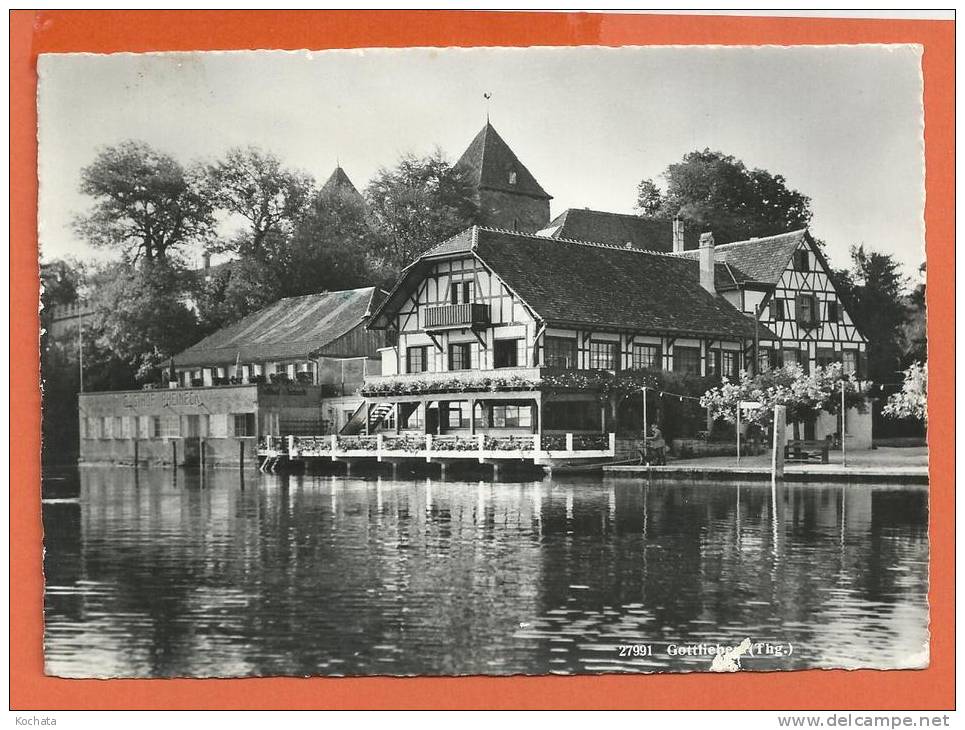 W268, Gottlieben, Restaurant Waaghaus &amp; Drachenburg, Grand Format, 27991, Circulée 1957 - Gottlieben