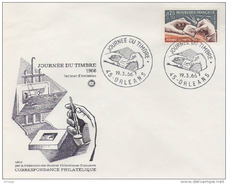 FRANCE. FDC STAMP DAY. ORLEANS 1966 - 1960-1969