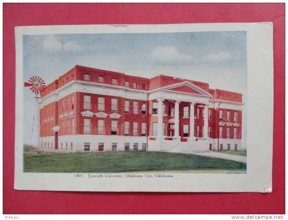 - Oklahoma > Oklahoma City  Embossed Epworth University 1907 Cancel ----  --ref 924 - Oklahoma City