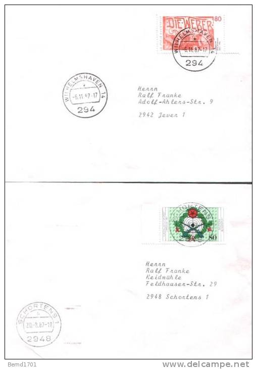 Germany - 1987 # 10 Versch. FDC / 10 Different FDC (b366)- - 1981-1990