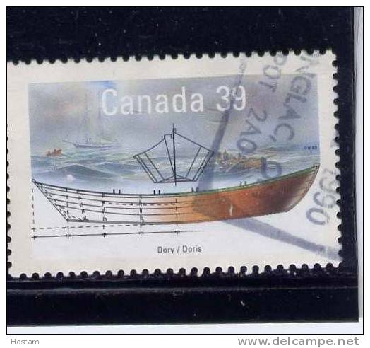 CANADA, 1990, USED #1266,   Small Craft--1  DORY   Used - Oblitérés