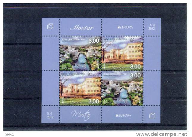 Bosnien&Herzegowina Kroatische Post Mostar Jahr / Year 2012 Europa Cept Block Postfrisch / Block Unmounted Mint - 2012