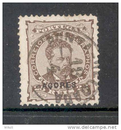 ! ! Azores - 1882 D. Luis 25 R - Af. 49 - Used - Azores