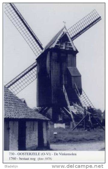 OOSTERZELE (O.Vl.) - Molen/moulin - Blauwe Prentkaart Ons Molenheem Van De Vinkemolen In 1978 (later Omgewaaid) - Oosterzele