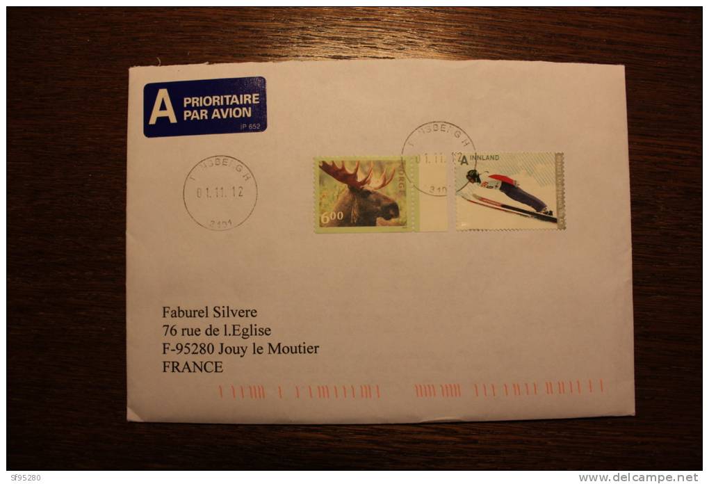 TIMBRES SUR LETTRE ELAN ET SAUT A SKI - Storia Postale