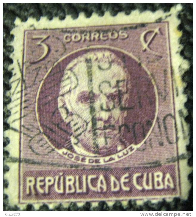 Cuba 1917 Jose De La Luz 3c - Used - Gebruikt