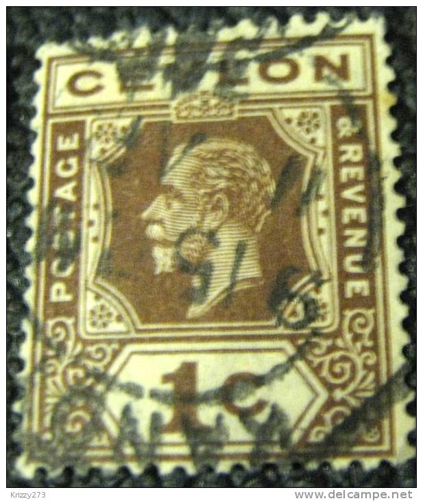 Ceylon 1912 King George V 1c - Used - Ceylan (...-1947)