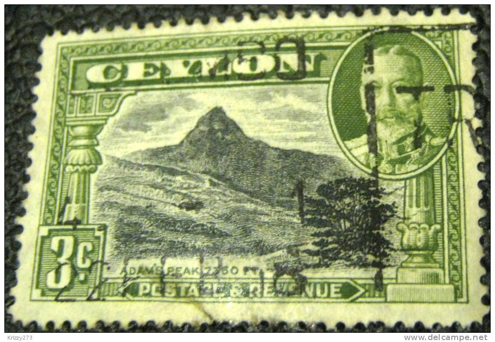 Ceylon 1935 Adam's Peak 3c - Used - Ceylan (...-1947)