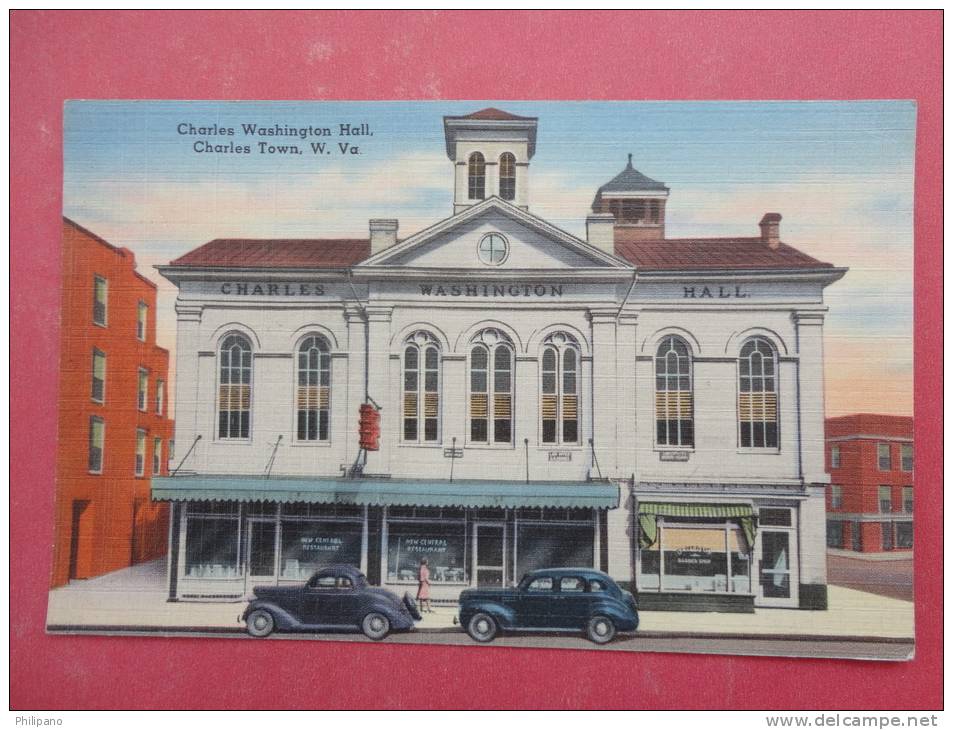West Virginia > Charleston  Charles Washington Hall Linen Not Canceled Has Message & Stamp On Back     Ref 925 - Charleston
