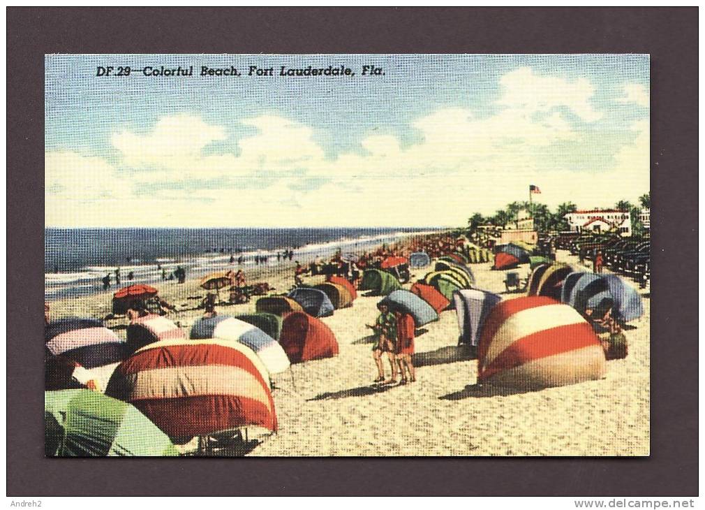 FLORIDA - FORT LAUDERDALE - COLORFUL BEACH - COLLECTION FORT LAUDERDALE HISTORICAL SOCIETY - Fort Lauderdale