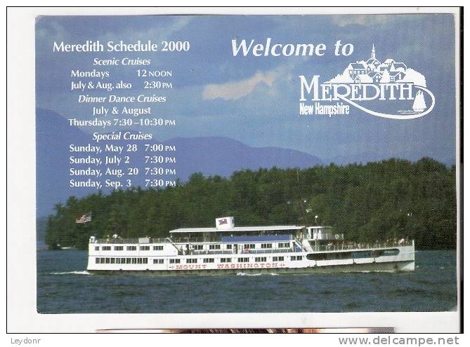 Welcome To Meredith, New Hampshire - The M/S Mount Washington - Ship - White Mountains