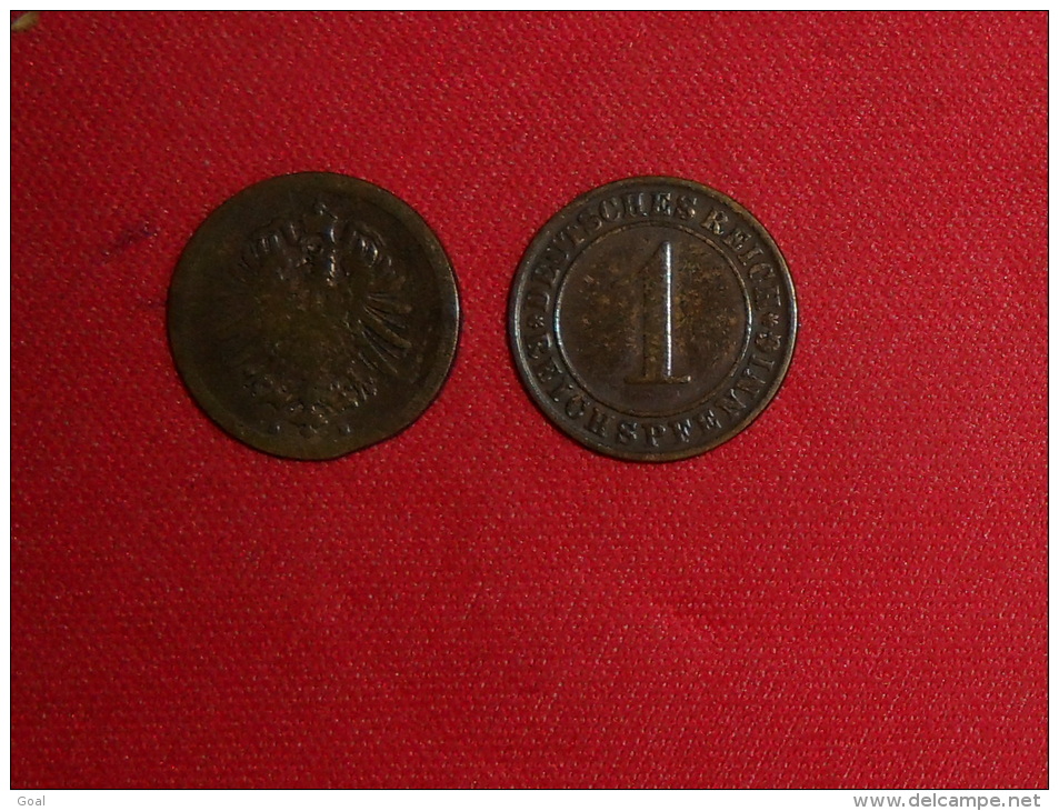 Lot De 2 Monnaies/Empire Allemand De 1 Pfennig/ 1876 Et 1929 / TTB - 1 Pfennig