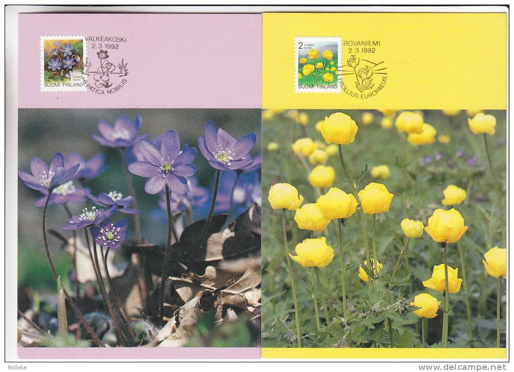 Fleurs - Finlande - 2 Cartes Maximum De 1992 - Maximumkarten (MC)