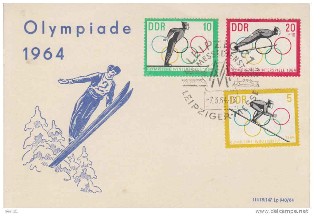 SPORT - OLYMPIA - INNSBRUCK 1964, Sonderkarte DDR - Autres & Non Classés