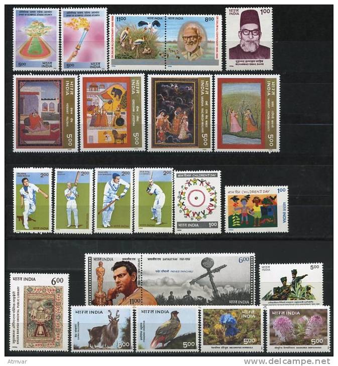 1085. INDIA (1994-1995-1996) - Mint Sets / Series Neuves - Birds, Olympics, Paintings, Cricket, Children, Flora, Fauna - Neufs