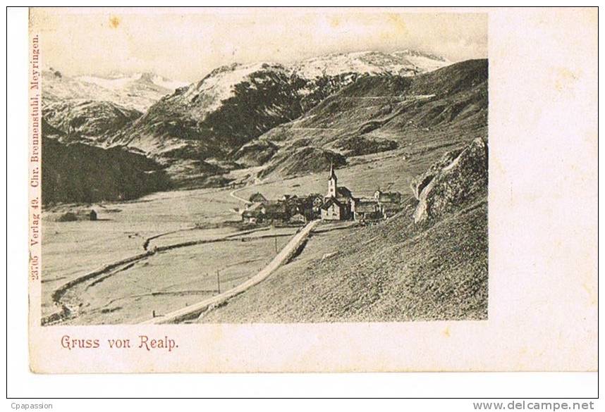 GRUSS VON REALP - URI - SUISSE - Cpa Dos Non Divisé -SCANS RECTO VERSO_PAYPAL FREE - Realp