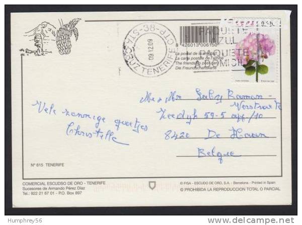 2009 - ESPAÑA - Card + Michel 4391 [Flora & Fauna: Hortensia] + STA CRUZ - TENERIFE - Lettres & Documents