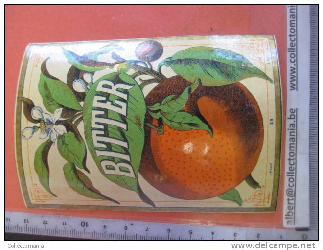 1 étiquette 1870 à 1890  - BITTER  - Imprimerie PICHOT   - Golden Border - Alcools & Spiritueux