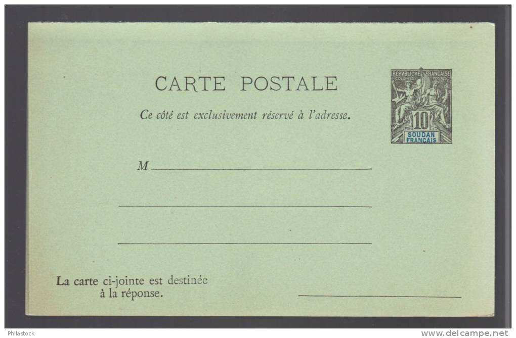 SOUDAN EP 10 Ct Carte Postale Avec Réponse - Other & Unclassified