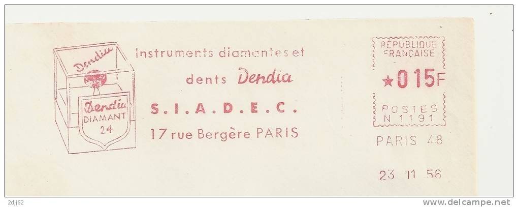 Diamant, Dent, "Dendia" - EMA Secap N - Devant D´Enveloppe   (M291bis) - Minéraux
