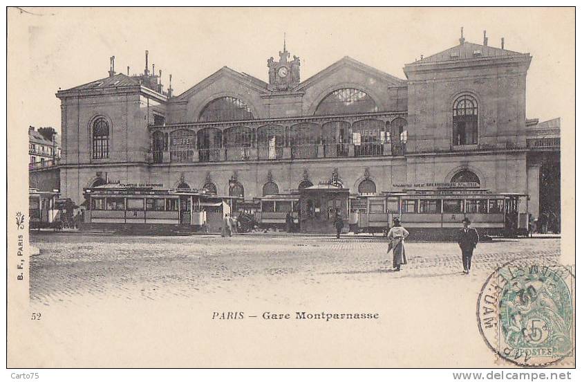 Paris 75014 - Gare De Chemins De Fer  - Extérieur Gare Montparnasse - Tramways - Métro Parisien, Gares