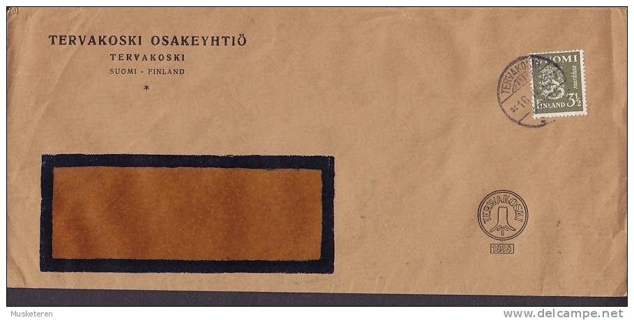 Finland TERVAKOSKI OSAKEYHTIÖ, TERVAKOSKI 1945 Cover Brief To HELSINKI. TERWAKOSKI 1818 Cachet (2 Scans) - Lettres & Documents